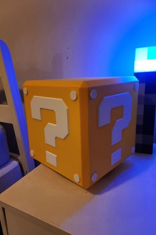 Süper Mario Sarı Blok Dekoratif Led Aydınlatma Çok Renkli