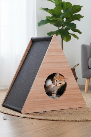 Tr Pet Üçgen Kedi Tırmalama Ve Oyun Evi