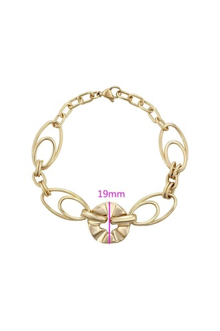 Modern Oval Halka Detaylı 14 Ayar Altın Kaplama Kadın Bileklik Gold