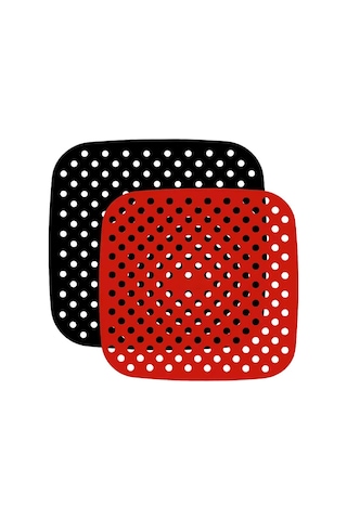 Monyee Sıcak Hava Fritözü İçin Tekrarlı Kullanımlı Silikon Altyapı - Kare 8.5 İnç Siyah Dayanıklı Pişirme Matı