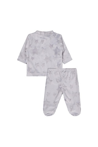 Albimini Minidamla Filli Nakış Patikli 2li 1-6 Ay Pijama Takımı - Gri