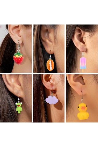 Kangvka Hayvan Ve Meyve Desenli 30 Çift Ohring Seti - Stili Ve Tarzını Yükseltmek İçin Eşsiz Kombinasyonlar Diğer