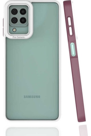 Galaxy M32 Kılıf Zore Mima Kenarları Renkli Silikon Kılıf