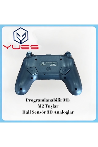 Yues Ps5 Uyumlu Dualsense Kablosuz Oyun Kolu Titreşimli, Şarjlı, Type-c Siyah 2 Yıl Garanti 1 Adet