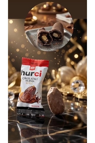 Hurci Sütlü Çikolata Kaplı Bademli Hurma 250 G