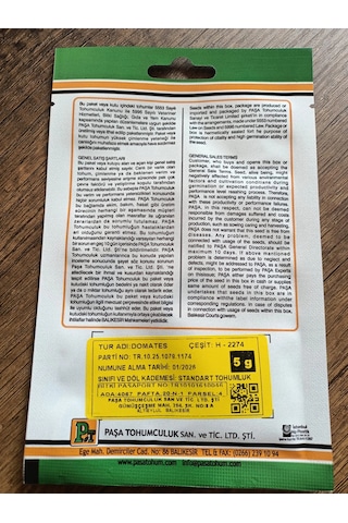 Paşa Tohumculuk Domates Tohumu H-2274 5gr