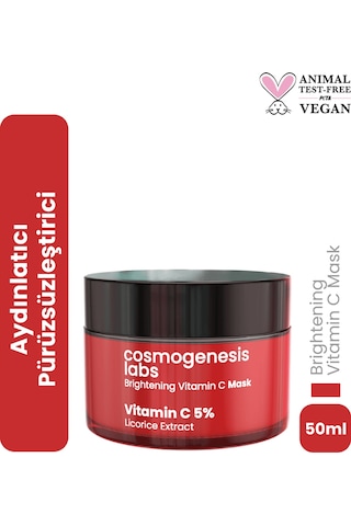 Cosmogenesis Labs %5 Vitamin C Krem Maske 50ml - Durulanan Yüz Maskesi Aydınlatıcı Pürüz Giderici Ton Eşitleyici Vegan