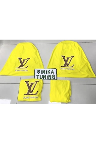Lv Sarı Otomobil Servis Kılıfı Ön Ve Arka 4parça Takım 1.kalite Likrali Penye Yıkanabilir Her Araca 1 Takım