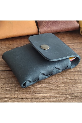 Sumerian Leather Craft Minimalist Deri Kartlık Siyah