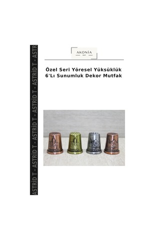 Özel Seri Yöresel Yüksüklük 6'lı Sunumluk Dekor Mutfak