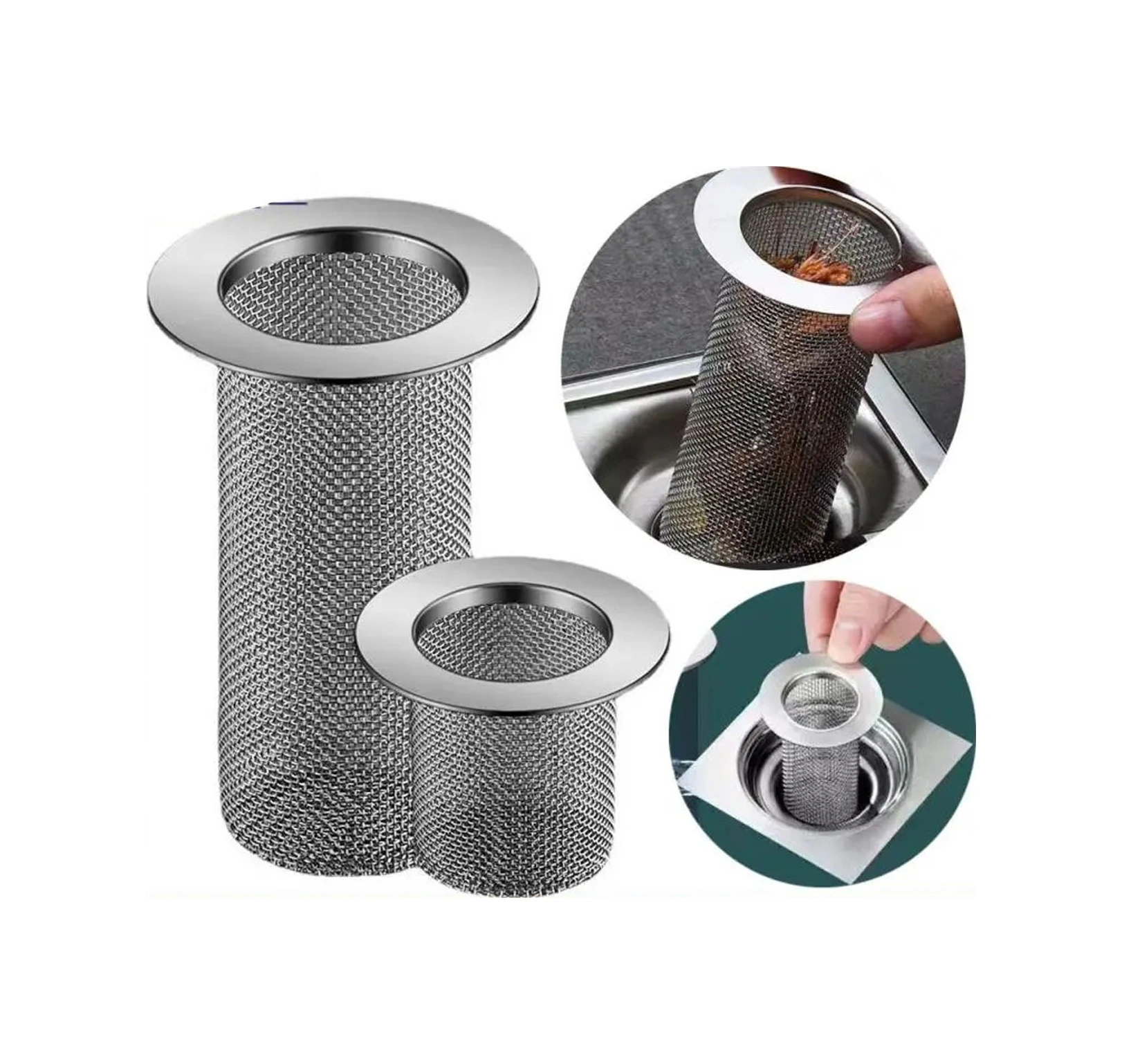 Konesam 304 Paslanmaz Çelik Su Tüpü Filtresi - 4 Farklı Boyut, Saç Ve Artık Tutucu, Tıkanıklığı Önleyici, Banyo/mutfak Uyumlu Diğer