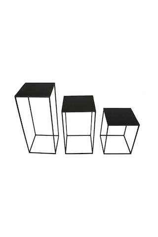 Metal Zigon Sehpa Çiçeklik 3 ‘Lü Set Wd-19