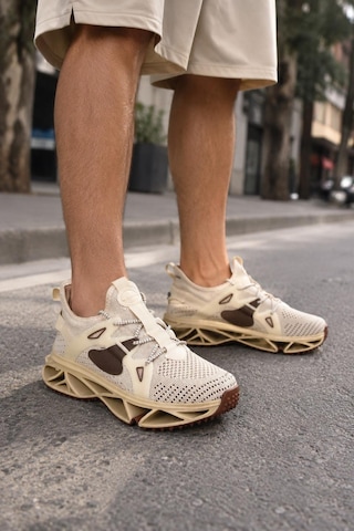 Modaonn Nefes Alabilen Triko Dokusu Ve Modern Tasarımıyla Erkek Sneaker Bej