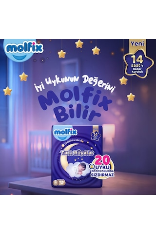 Molfix Tatlı Rüyalar 5 Beden Bebek Bezi 58 Adet 5 Numara