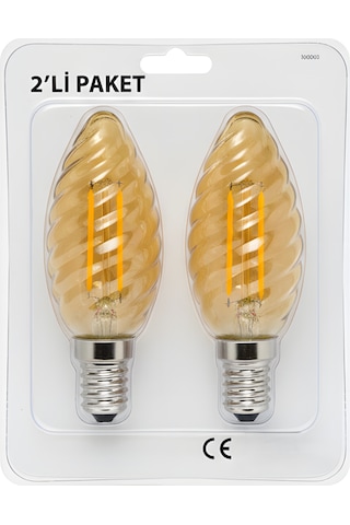 Kes610 Led Flamanlı Buji Ampul 4w 2700k E14 2 Li Paket
