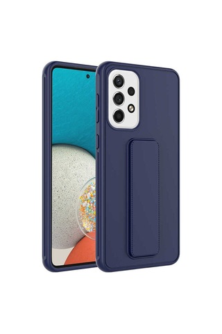 Samsung Uyumlu Galaxy A73 Kılıf Zore Qstand Kapak Lacivert