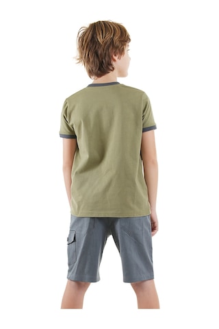 Denokids Explore Erkek Çocuk T-shirt Gabardin Şort Takım Renkli Çok Renkli