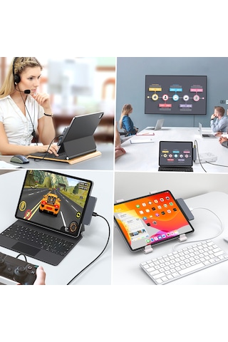 Maiyame İpad Pro Uyumlu 2018 İçin Usb C Hub, Usb 3.0, Sd/tf Kart Okuyucu, 3,5 Mm Kulaklık Girişi, Pd Şarj Özellikli Usb Type-c - 4k Hdmı Adaptörü