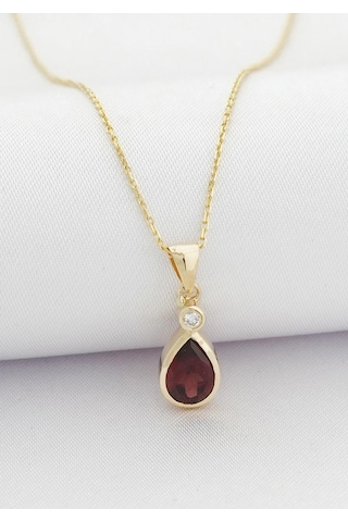 Damla Garnet Tektaş Kolye Sarı