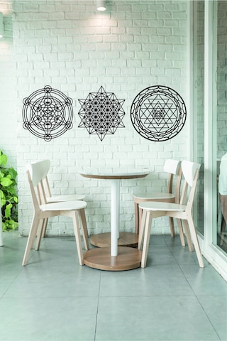 Tetrahedron, Metatron Cube, Sri Yantra, Duvar Süsü Duvar Dekoru, Üçlü Tablo.metal Değildir.