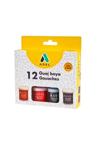 Adel Guaj Boya 15Ml 12 Renk Çok Renkli