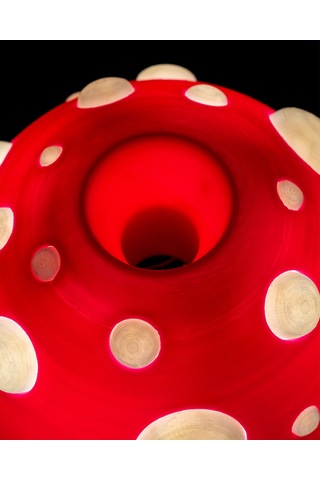 Mantar Abajur Beyaz - Kırmızı