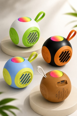Rgb Işıklı Taşınabilir Bluetooth Hoparlör 6w Güçlü Ses, 1200 Mah Batarya, Bluetooth 5.4, Tf Kart Destekli Mini Kablosuz Hoparlör