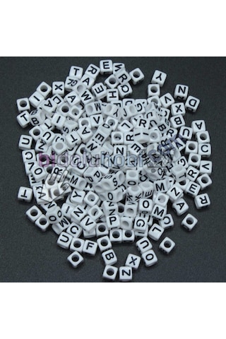 Harf Boncuk Akrilik Küp 10 Mm Beyaz 500 Gr