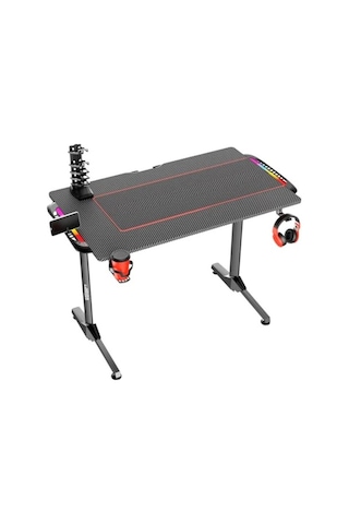 Karbon Fiber E-spor Oyuncu Masası, Ergonomik Tasarım, Rgb Aydınlatma 120x60