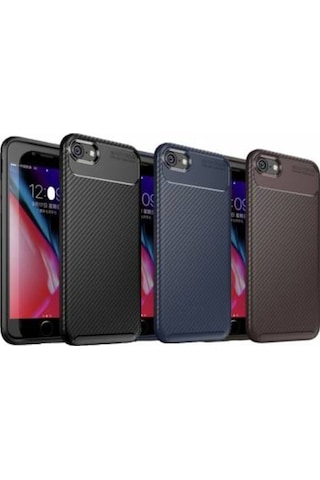Apple Uyumlu iPhone Se 2020 Kilif Lüx Karbon Tasarim Negro Silikon Kapak 392712117