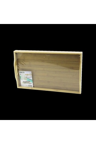 Jenerik Bambu Dikdörtgen Sunum Tepsisi 50x30 Cm Ayaklı