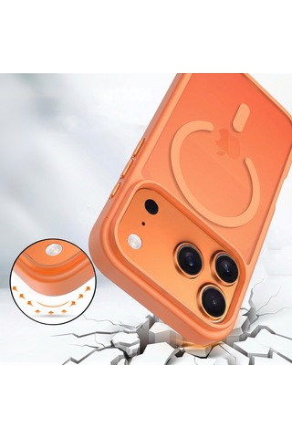 Ps iPhone Uyumlu 17 Pro Max Mist Serisi Magsafe Kılıf - Turuncu