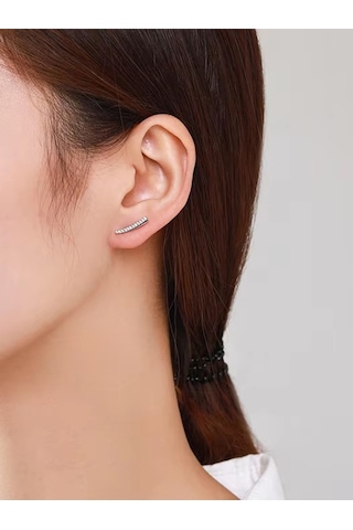 Brezza Lusso Jewelry Timeless Series Ay Işığı Kadın Gümüş Küpe Gümüş