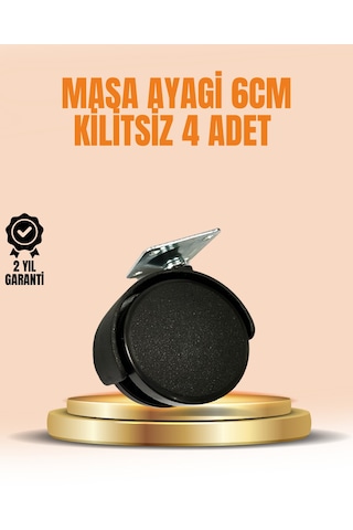 6 Cm Kilitsiz Masa Ayağı Tekerleği 4 Lü Set Çok Amaçlı Diğer