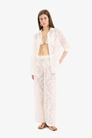 Defacto Dantelli Esnek Belli Beyaz Plaj Pantolonu-fall İn Love D9767ax25smwt16 Beyaz