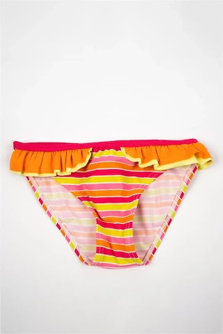 Adisia Kız Çocuk Turuncu Fırfırlı Sarı Çizgili Bikini Altı Turuncu
