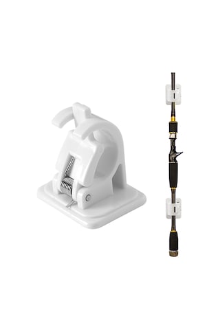 Yuntech01 10 Adet Abs Malzeme Sağlam Olta Tutucu Kilitli Kancalar - Beyaz Renk, 4.5x3.3x4.2 Cm Boyutunda