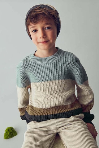 Erkek Çocuk Örgü Kazak - Çok Renkli Mavi