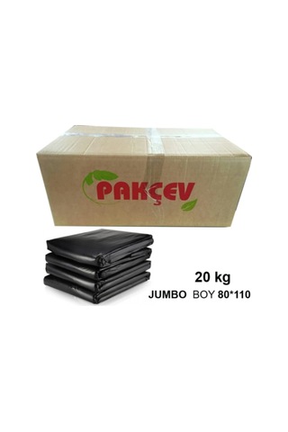 Mçb Group Ambalaj Pakçev Jumbo Boy Kalın Siyah Dökme Çöp Poşeti 80 X 110 Cm 20 Kg
