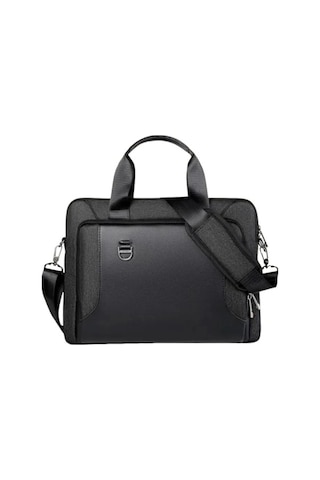 Novahub 17,3 İnç Şok Emici Çelik Kapılı Taşınabilir Laptop Çantası - Erkek/kadın İçin Su Geçirmez Ultrabook Çantası Siyah Siyah