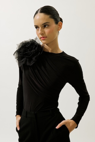 Luna Çiçek Broş Siyah Siyah