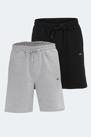 Slazenger Kallıe 2 Li Set Erkek Şort Siyah - Gri