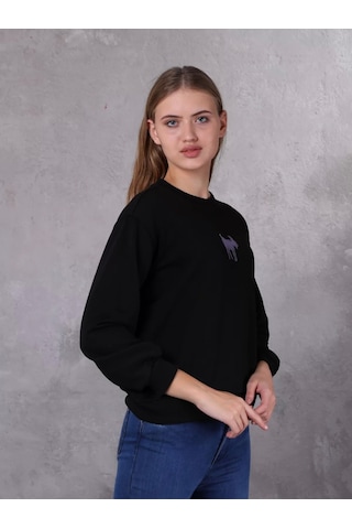 Farm Animals Nakış Detaylı Kadın Sweat Kazak 001