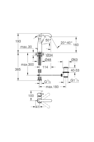 Grohe Essence New Tek Kollu Lavabo Bataryası M-Boyut 23462Da1