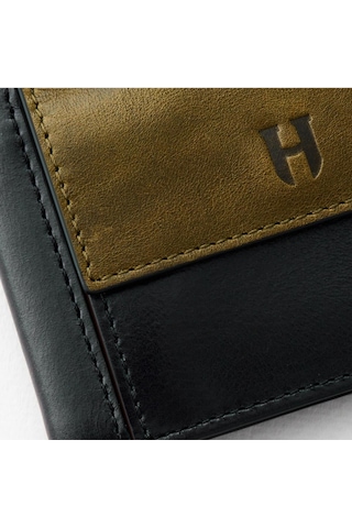 Helmbrook London Rigby Erkek Siyah-haki Deri Cep Tasarım Çok Bölmeli Rfid Korumalı Cüzdan Siyah - Haki