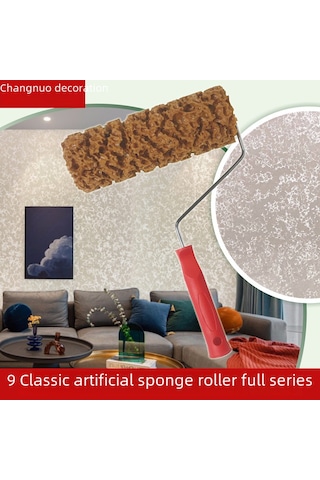 Fosenze M90c Renkli İmitasyon Deniz Spongusu Rulo Fırça - Perlaklı Sanatsal Boya, Ananas Desenli, Ekolojik Sponge, Kolay Kullanım Ve Temizlik