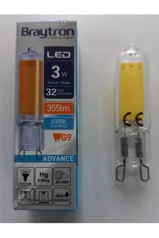 Braytron 3W 6500K G9 Filament Led Ampul