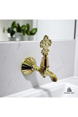 İsaoğlu Yapı Kurna Hamam Musluğu Osmanlı Musluğu Pirinç Malzeme Gold Gold