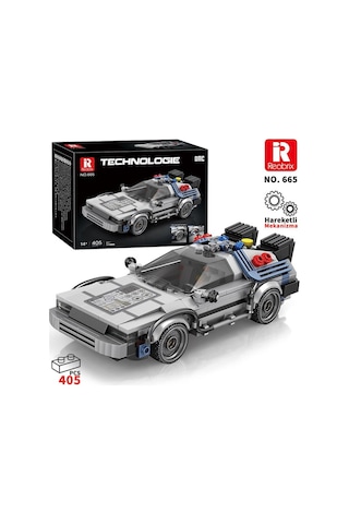 Reobrix Technic 665 Geleceğe Dönüş Delorean Dmc Back To The Future Yaratıcı Yapı Blok Seti Building Blocks - 405 Parça