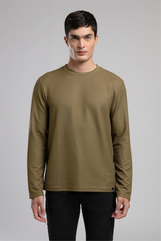 Lee Cooper Wayne Erkek O Yaka Sweatshirt Haki-21033 Haki